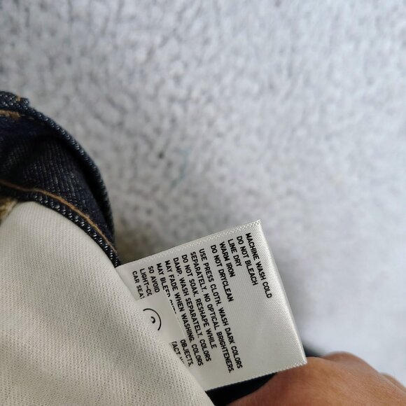 Uniqlo U Jeans Mens 36 Blue Denim Dark Wash Straight Leg High-Rise Casual - Picture 10 of 10